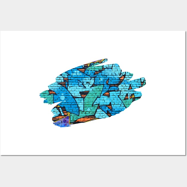 Graffiti Splash Art Print Blue Wall Art by Auto-Prints